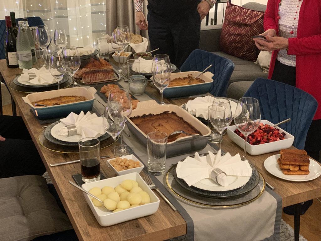 holiday table set with fusion feast for christmas 2019