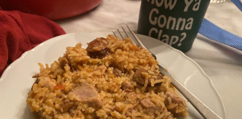 jambalaya sans okra and how you gonna clap koozie from jazz fest in new orleans