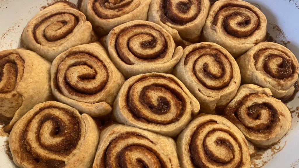 cinnamon rolls fresh out of the oven