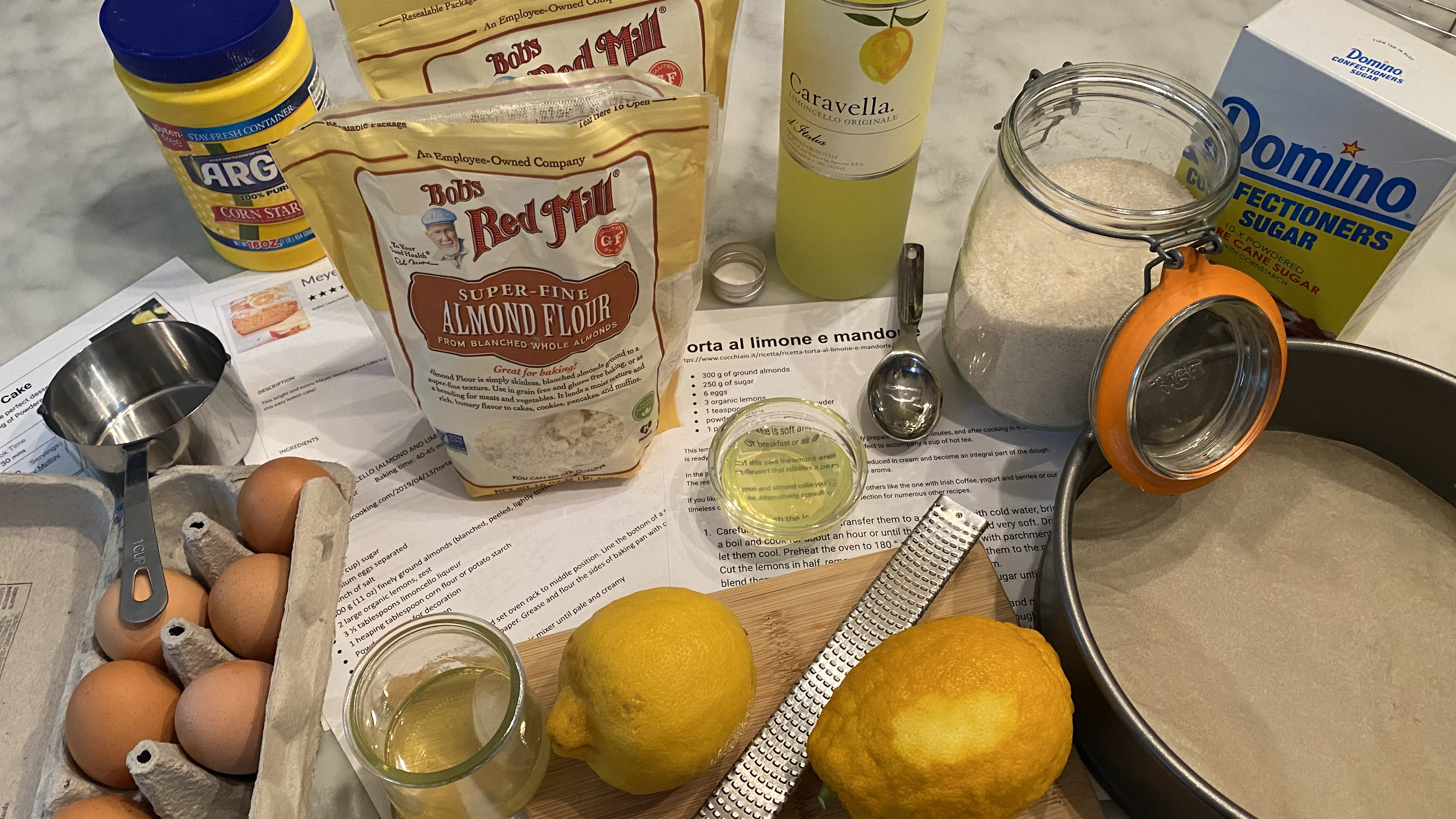 the full spread of ingredients one of the many recipe tests for limoncello cake