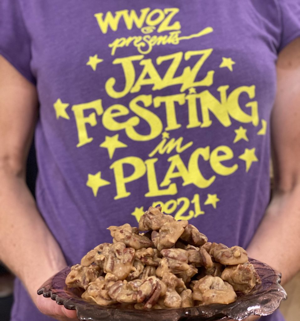 big plate of pralines ready for jazz festing in place