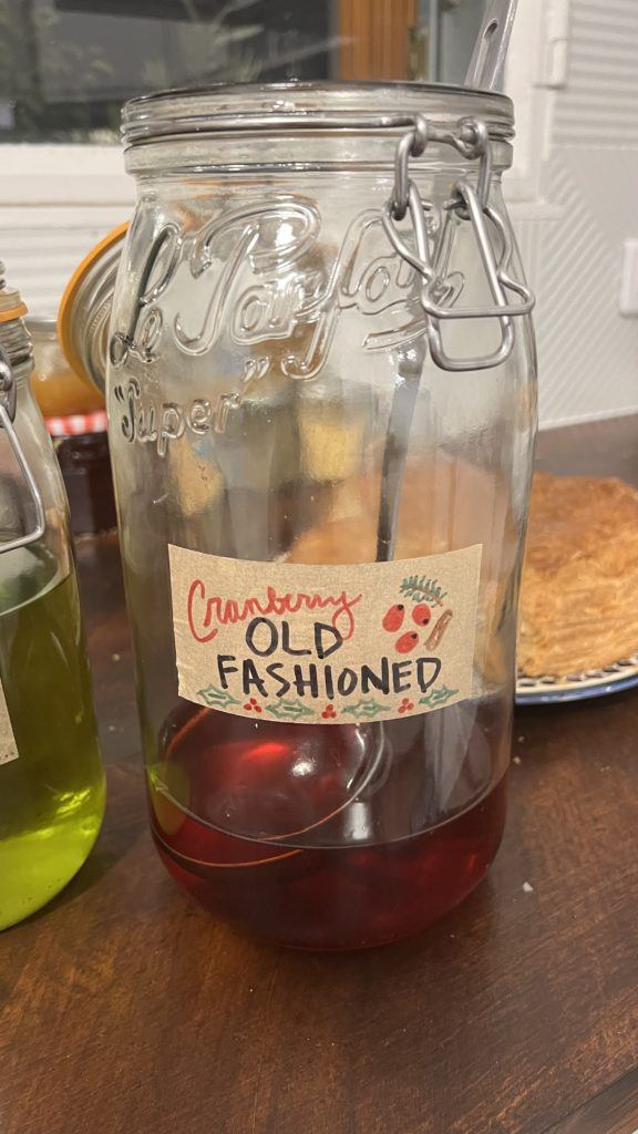 cookie party 2022 - cranberry old fashioned, nearly finished! good party.