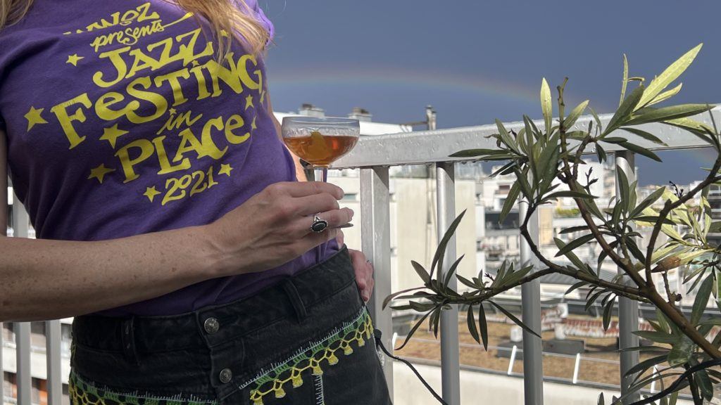 sazerac with a view. 2023 jazzfesting in place, in paris; importing another tradition to our adopted city