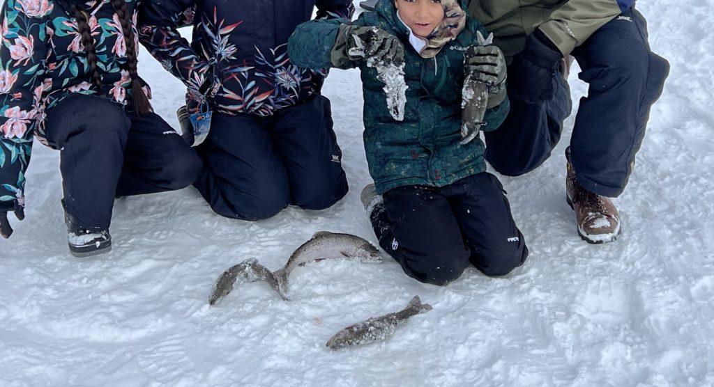 drew's weekly childhood dinner of stuffed trout which he had to first catch